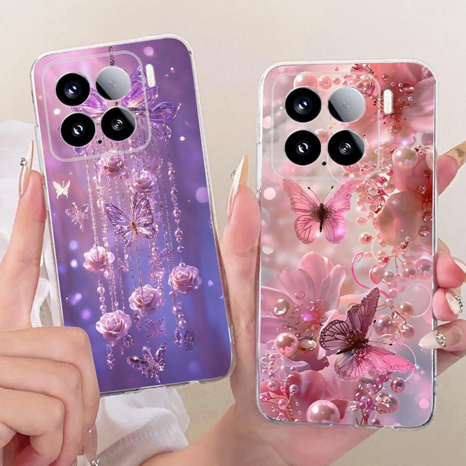 For Xiaomi Mi 15 Pro 5G Case Luxury Butterfly Painted Cover Soft Silicone Phone Case For Xiaomi 15 Pro Mi15 Pro 5G Fundas Bumper