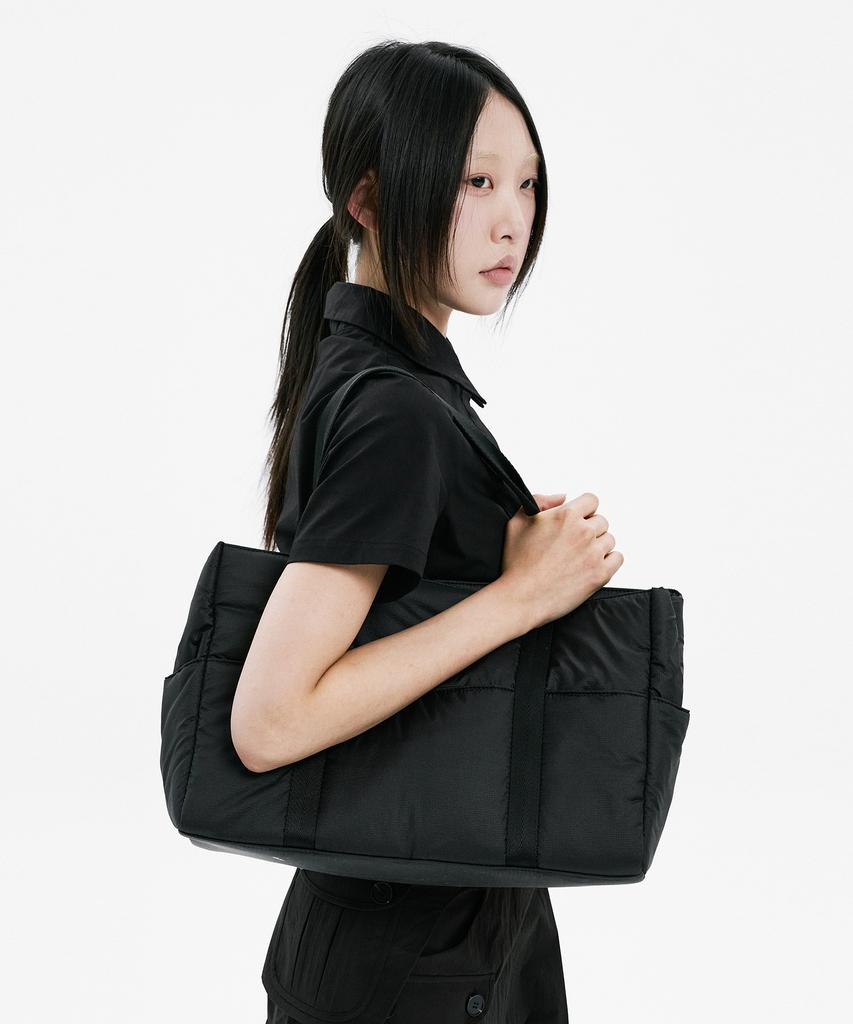 Hanahi Puffy Tote Bag Black