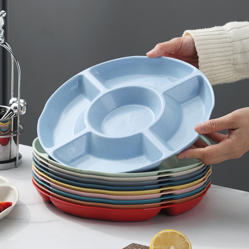 Compact Round 5 Compartments Tray Versatile Divided Platter for Fruit Nuts and Perfect Hosting