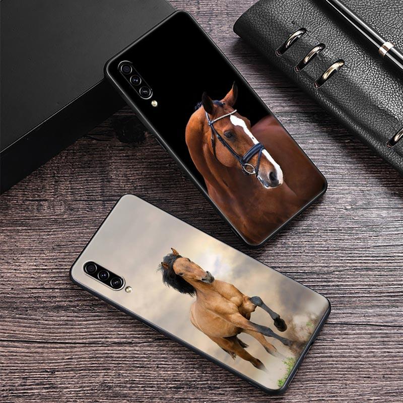 Custodia per Telefono Per Samsung Galaxy A30 A30S A50 S A20E A20 A40 A70 A10E Note 9 10 20 Ultra Cover Posteriore in Silicone Cavallo al Galoppo Animale