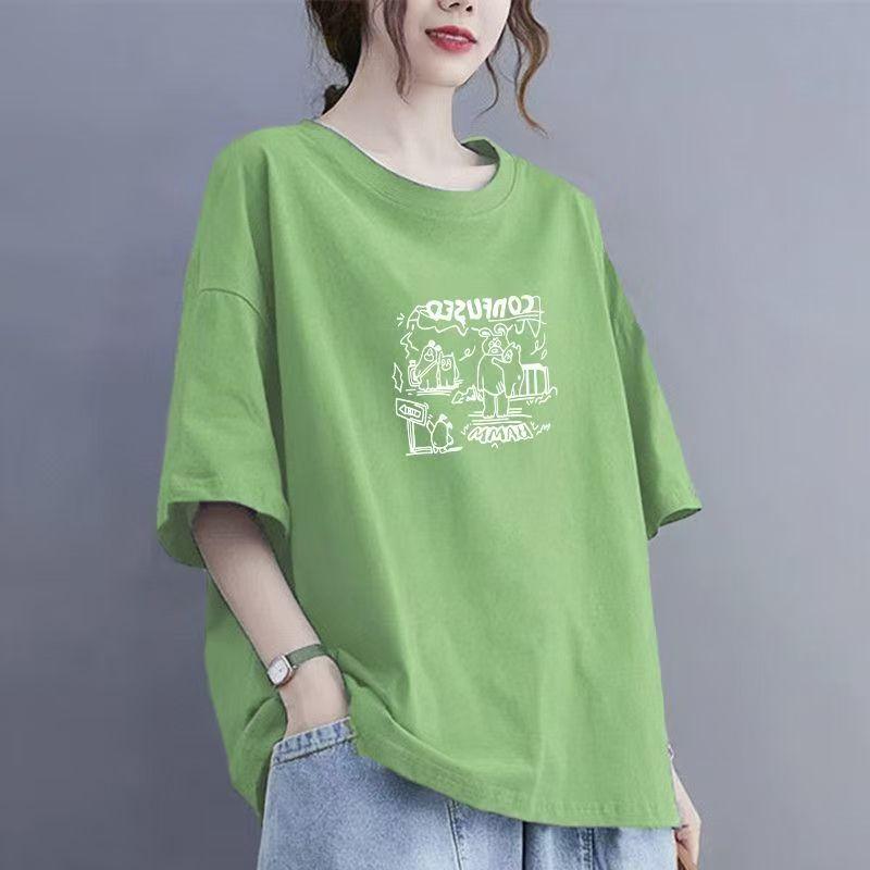 2025 Sommer Neues Kurzarm Damen Baumwolle Lässig Atmungsaktiv T-Shirt