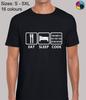 Essen Schlafen Programmieren Witz Neuheit Lustig Normale Passform T-Shirt Top T-Shirt Tee für Männer