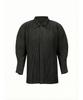 Akebteu Ps02X Pleated Button Long Sleeve Open Shirt Cardigan [Black]