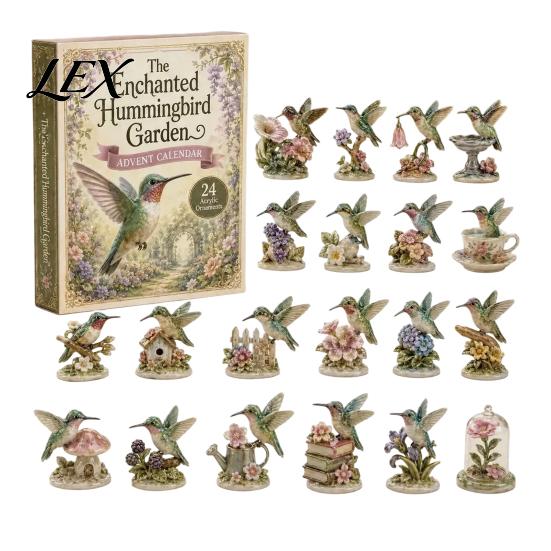 Holiday Countdown Calendar 2026 Hummingbird Advent Calendar, 24-Day Acrylic Ornament Set with Bird Figure Decoration for Home Countdown, Christmas