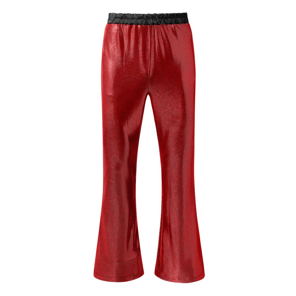 Men's Sequined Bell Bottom Pants for Stage Performance and Casual Wear Spring and Fall