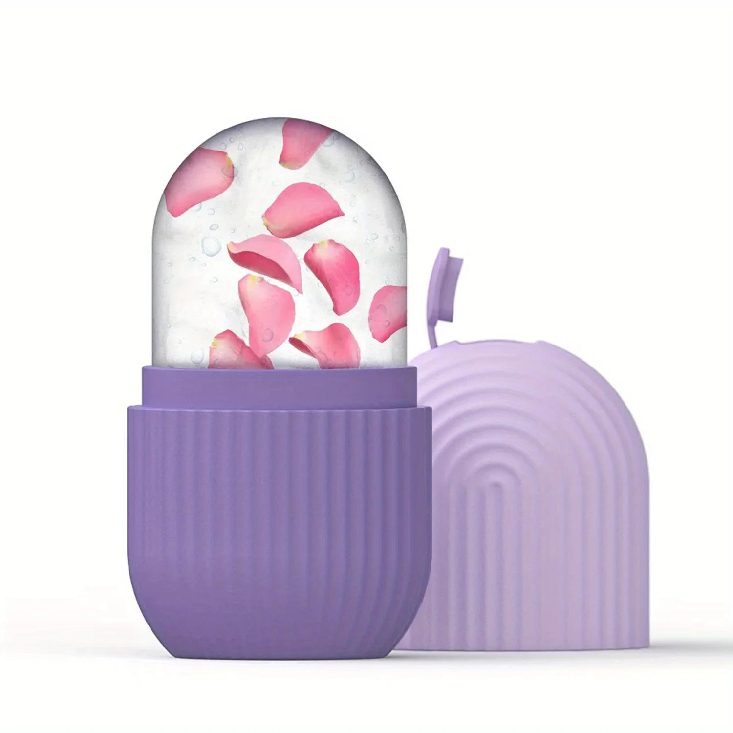 

Силиконовые лотки для кубиков льда, косметический лифтинговый ледяной шар, массажер для лица, контурный ролик для глаз, уход за лицом, инструмент для ухода за кожей, уменьшающий прыщи фиолетовый