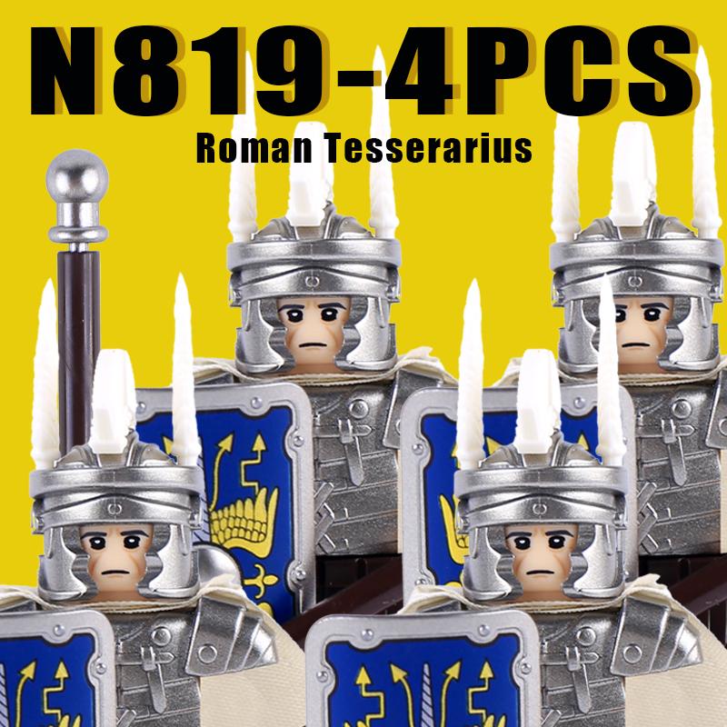 Medieval Military Rome Knights Building Blocks Castle Army Warrior Soldier Figures Crossbowman Shield Sword Legion Bricks Toys
