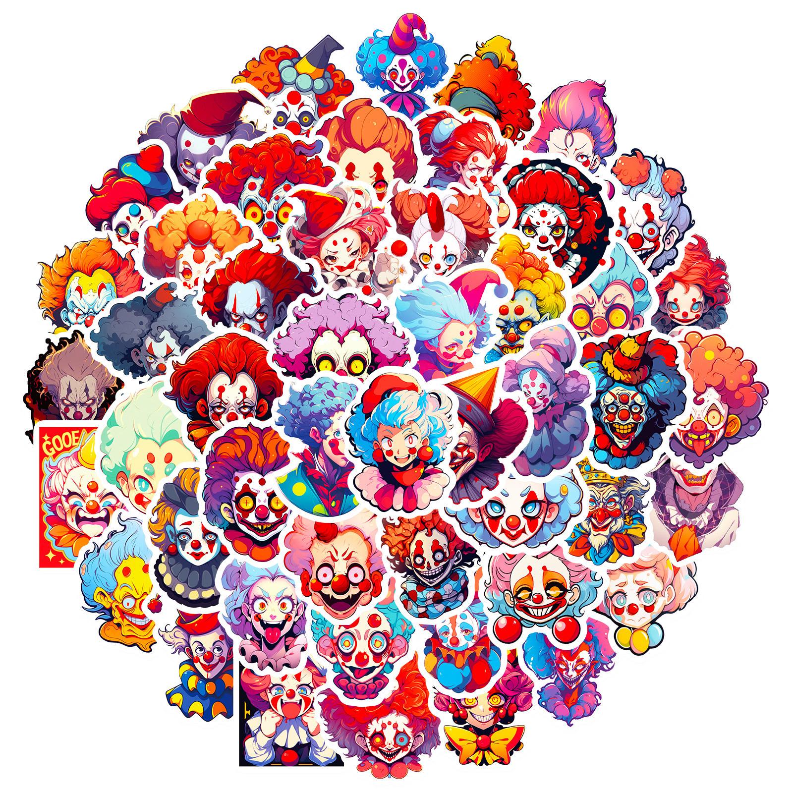 

50 Смешных Наклеек Клоунов Цирк Хип-Хоп Клоун Граффити Наклейки Мультяшные Граффити Наклейки на Чемодан