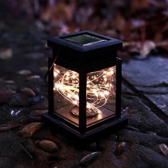 Outdoor Hanging Solar Lantern, Waterproof Rechargeable Decorative Lamp, Copper Wire Candle Light for Outside, Garden, Patio, Yard, Porch Decor