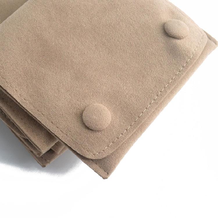 Protable Jewelry Packaging Bag Snap Fastener Soft Velvet Material Bracelet Bags