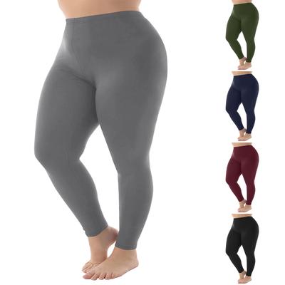 Damskie legginsy treningowe plus size w jednolitym kolorze, podnoszące pośladki