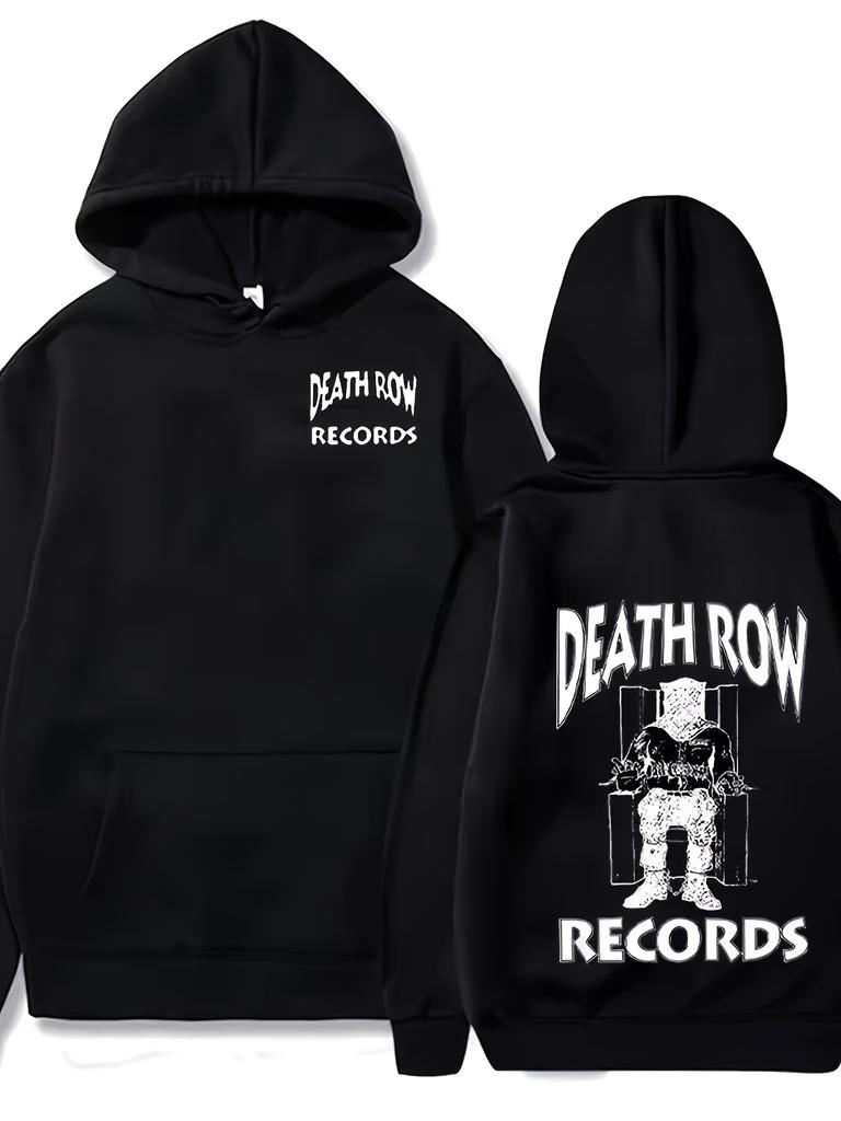 Men'S Black Casual Long Sleeve Pullover with Graphic Print Loose Fit Polyeste Fall Winter Hoodie Graphic Hoodie Polyester Hoodie