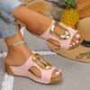 Large Wedge Buckle Womens Fashion Slippers
