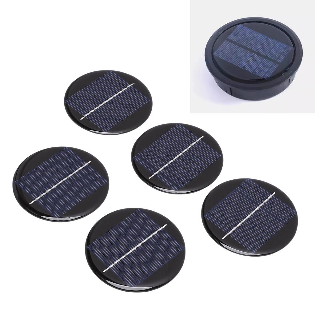 5pcs Round Solar Panels 0.28W Round Monocrystalline Silicon Solar Cell Panels for Small Electronic Devices