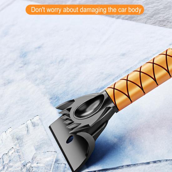 Car Snow Shovel with Removable Snow Defrost Brush Ergonomic Design Anti-Slip Foam Handle Car Cleaning Tool