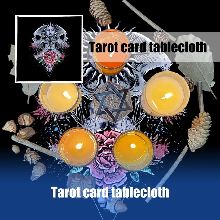 Flower Sun Pattern Astrology Tablecloth Altars Cloth Square Divinations Card Table Cloth Witchcrafts Deck Cloth