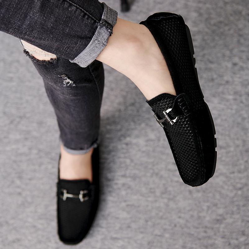 Fashion Hollow Out Men Leather Casual Shoes Male Set of Feet Shoe Driving Shoes Moccasins Classic Mens Loafers Men Flats Big Size 37-46