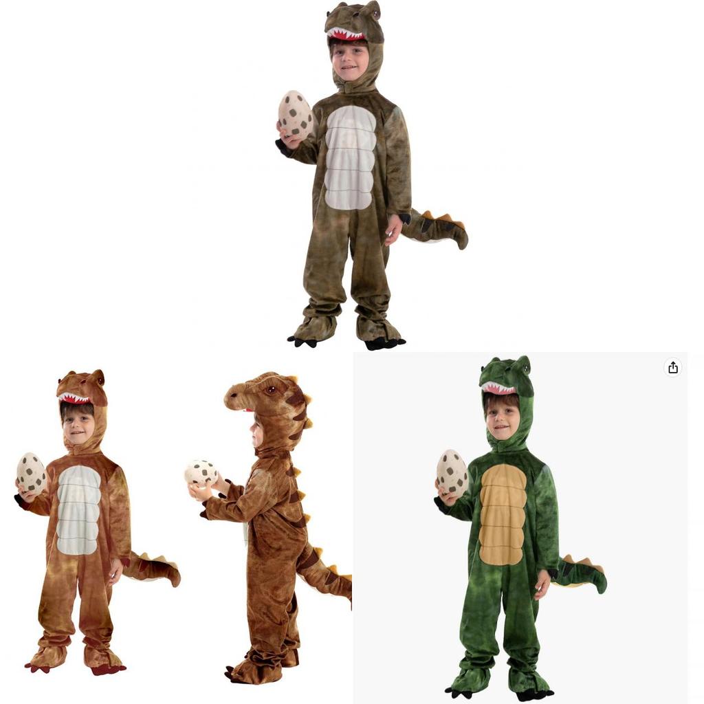 Dinosaur Halloween Onesie For Kids With Polyester Fabric And Fun Cartoon Design For Costume Party
