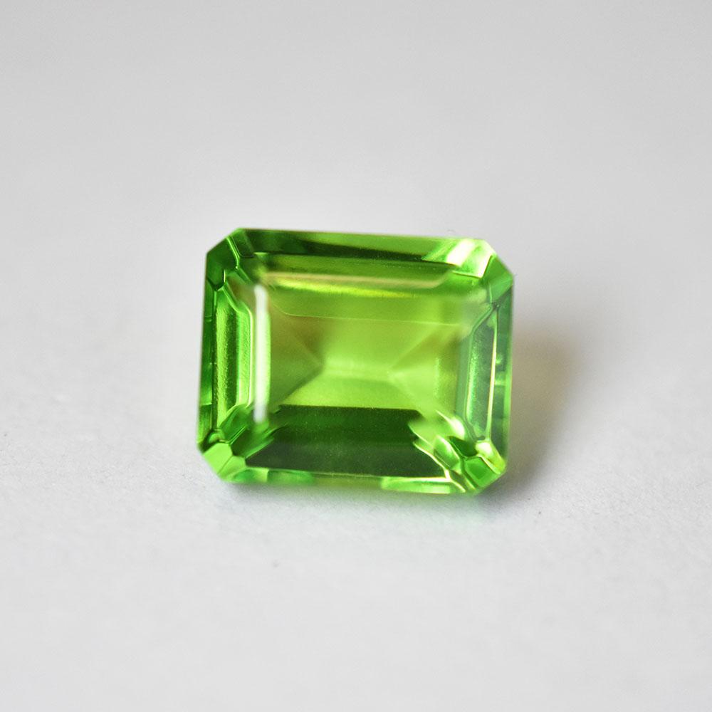 7.35 Ct Natural Green Peridot Emerald Cut Loose Gemstones   For Gifting