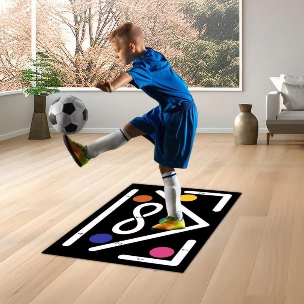 

Microfiber Footstep Training Mat Absorbent Soccer Skills Drills Pad Football Door Mat Kids S-Style 1