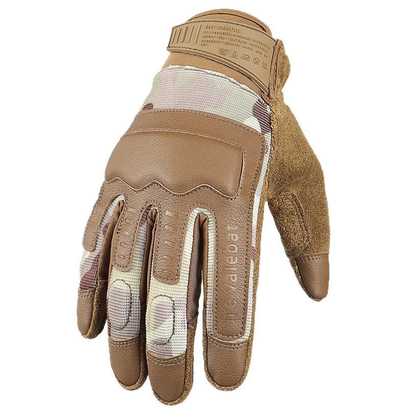 Mens Full Finger Tactical Gloves Cycling Fitness Outdoor Sports Breathable Knit Fabric Anti-Slip Touchscreen Compatible