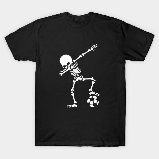 Men Black Print T-shirt Dab Dabbing Skeleton Football (Soccer) No-Cut Transfer Paper Print Cotton Tshirt S чёрный