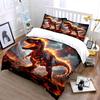 Fiery dinosaur amidst lava. Bedding sets Duvet cover sets Duvet covers Pillowcases(1 * Duvet Cover 2 * Pillowcases without duvet insert)