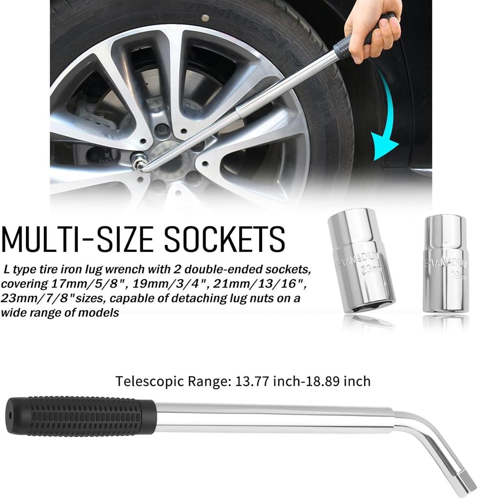2 Ton Portable Car Jack Set with Lug Wrench, Handle & Socket – Emergency Tire Changing Kit for Cars, SUVs
