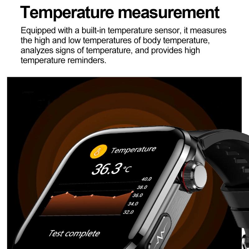 2025 New High-end Laser Detection Health HD Smart Watch Men ECG+PPG Precise BP Fat Uric Acid Call Sports Pulse Tracking Watche