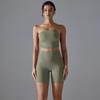 One Piece Pleated Strapless, High Waisted, Hip Lifting, Zero Sensation, No Underwear, Sports Shorts, Fitness Yoga Suit For Women