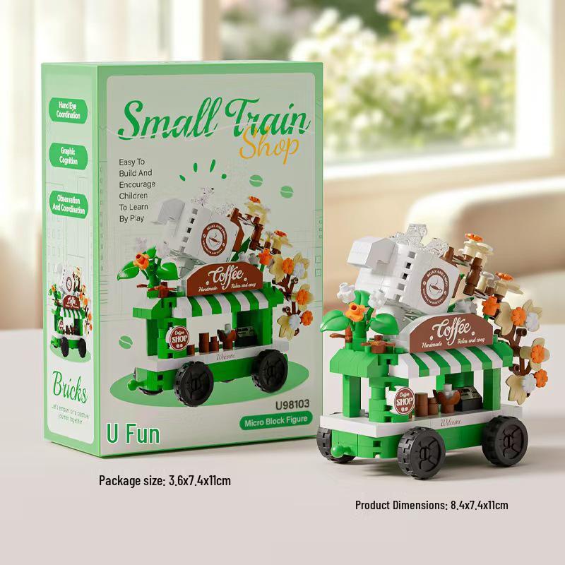 Dynamic Cityscape Building Block Toys - Coffee, Cola, and Convenience Store Models for Kids