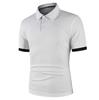 Male Casual Polo Shirts Fashion Contrast Color Design Turn-down Collar Comfortable Tops Slim Fit Short Sleeve Tees