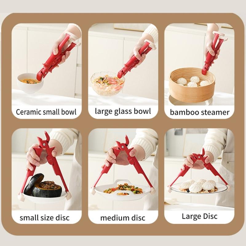 Heat Resistant Bowl Tongs Nonslip Heatproof Grip Clamp for Hot Dishes and Plates Multipurpose Kitchen Cooking Accessory