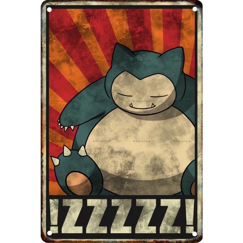 Klasyczny Metalowy Znak Pokemon Malowany do Salonu Klubu Butiku Dekoracja