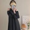 Koreanisches schulterfreies Neckholderkleid: Süßer, locker sitzender Strandrock für Frühling/Sommer