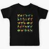 Popular Dinosaur Species Dino T-Rex Velociraptor Triceratops Dinosaurs Kids T-Shirt