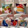 Fashion Breathtaking Colors AAlai Ganuza ART Cushion Cover Pillowcase Short Plush Invisible Zipper Room Sofa Cushion Cover