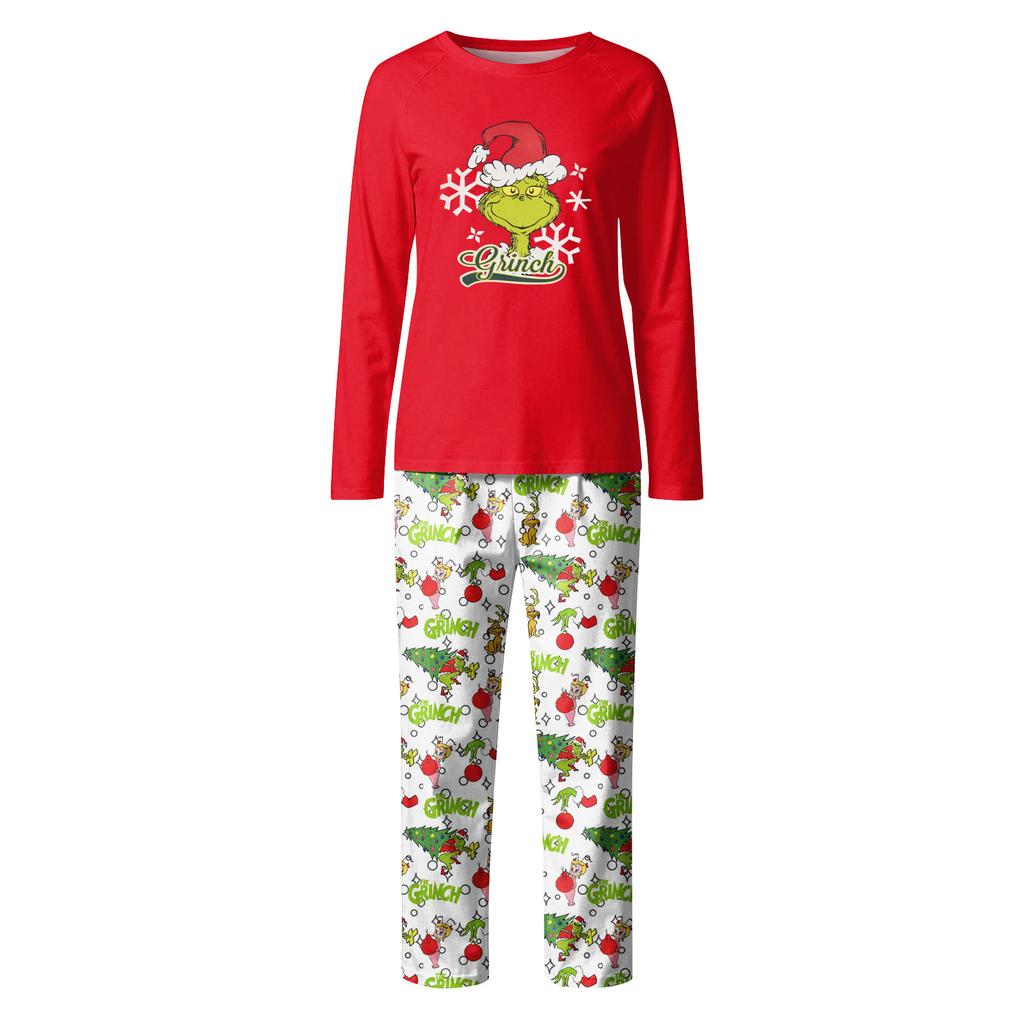 Print Cute Family Set Pajamas, Home Clothes, Family Set Long Sleeve Top Pants Set