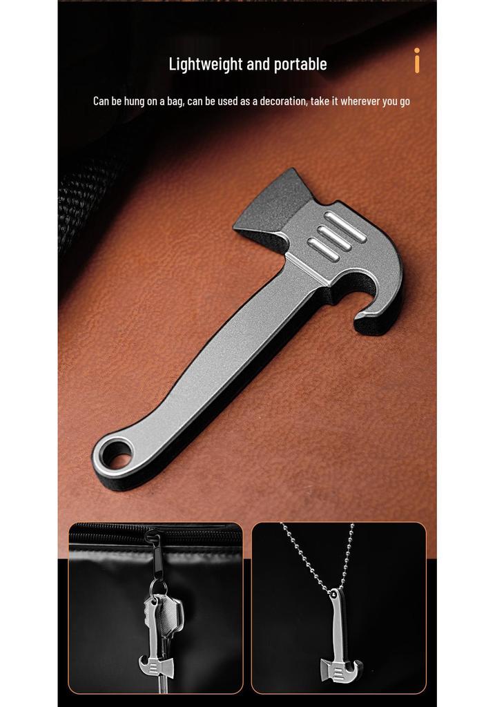 Titanium Alloy Multi-Functional Keychain Tool: Pendant, Pry Bar, Bottle Opener, Package Opener.