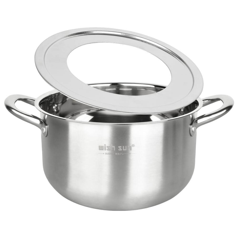 

WISH SUN Stainless Steel Steamer Set with Steaming Plate, Suitable for Bamboo Steamers, Gas and Induction Cooktops (23.5cm)