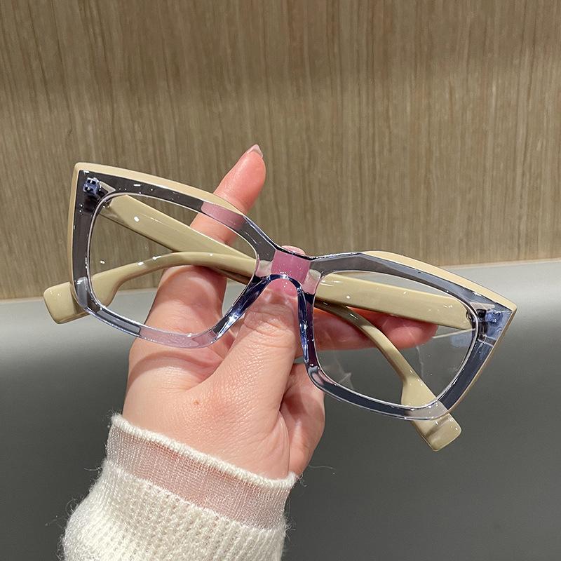 Classic Anti Blue Light Prescription Cat Eye Eyeglasses Ladies Luxury Designer Style Style Myopia Optical Glasses Double Color Spectacle Frame Frame