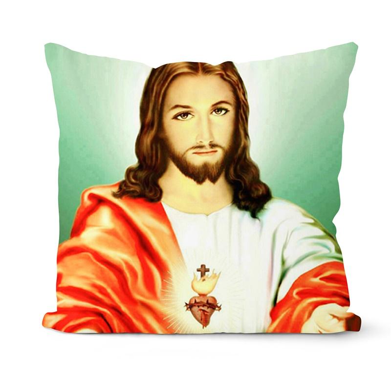 Home Decor Vintage Jesus Eckkissenbezug Christlicher Kissenbezug Heim Sofa Stuhl Deko Kissenbezug