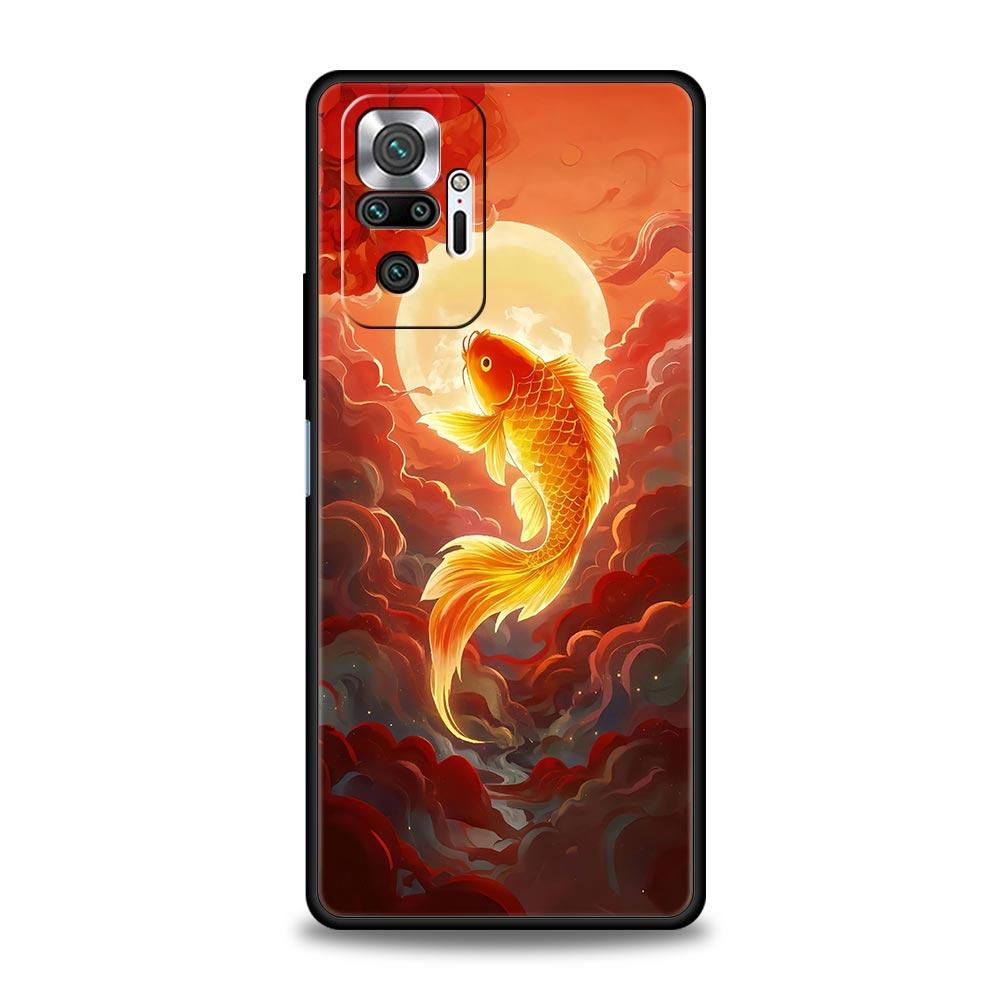 Goldfish Swimming Phone Case Cover for Redmi 14C 10C Note 15 14 13 12 10 11 K40 Pro Plus 5G Shockproof Soft TPU Shell Funda Bag