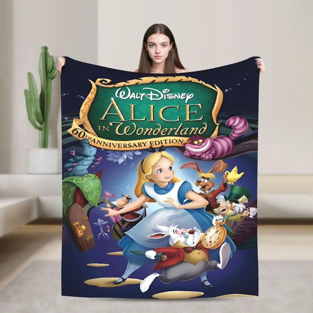 Cartoon Alice in Wonderland  Blankets  Flannel Awesome Warm Throw Blankets for Bed Sofa Autumn/Winter