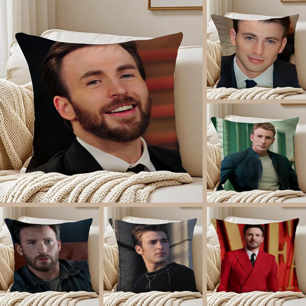 Handsome Talented American Actor CChris Evans Cushion Cover Pillowcase Antidustmite living Room Sofa Decor Cushion Room