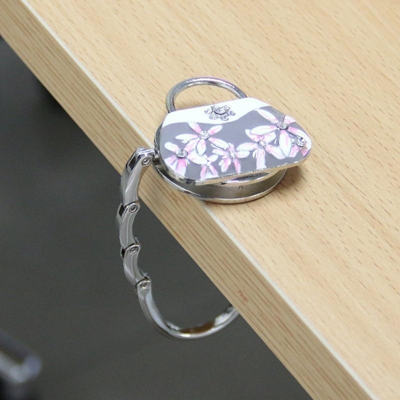 Porcelain Folding Handbag Purse Bag Table Hook Hanger Holder Gift White Room Accessories Hooks