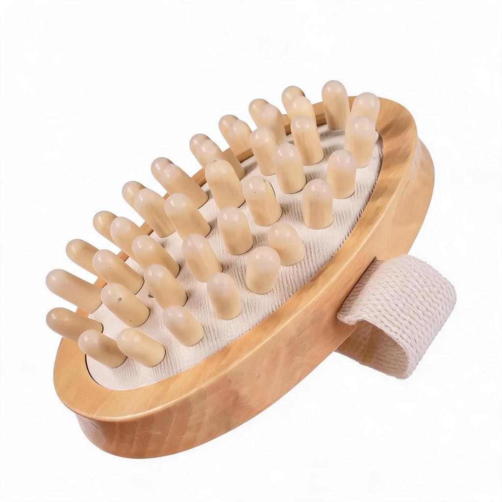 Solid Wood Meridian Massage Comb & Acupoint Bullet Massager for Head and Body
