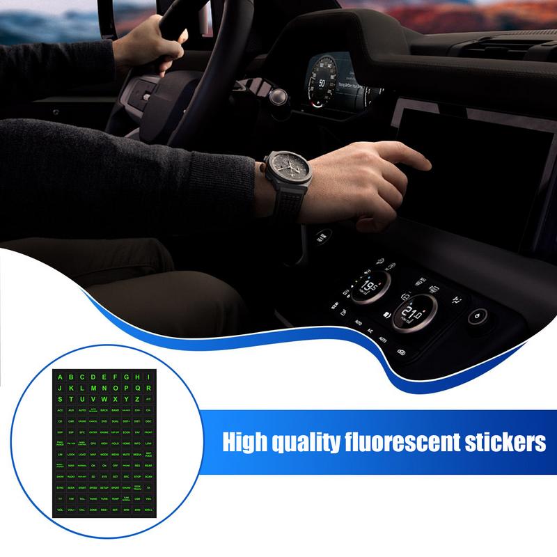 Unused Car Button Stickers Waterproof Glow-in-the-Dark Automobile Stickers Automobile Inner Accessories Circuit Panel Label For
