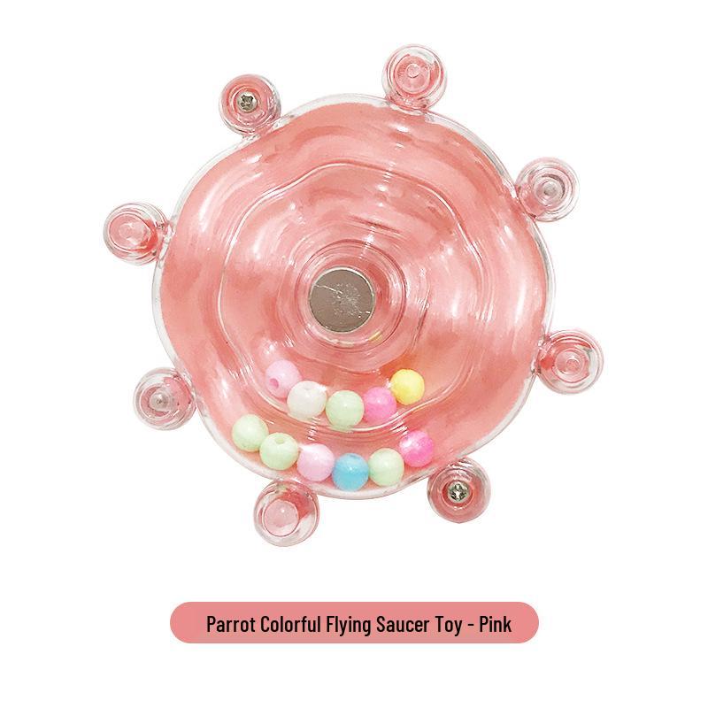 Parrot Spinner Toy: Decompression Flying Saucer for Cockatiels and Birds - Boredom Relief Wheel