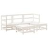 VidaXL Salon de Jardin 5 pcs, Canapé avec Repose-pied, Ensemble de Meubles avec Table Basse Patio Terrasse, Rustique, Blanc 3186173